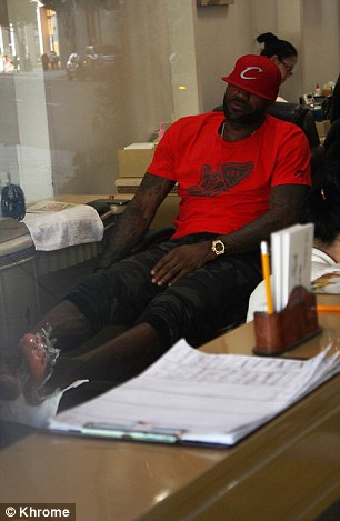 NBA star Lebron James stopped for a 'pedicure' in Beverly Hills ahead of his return to NBA action