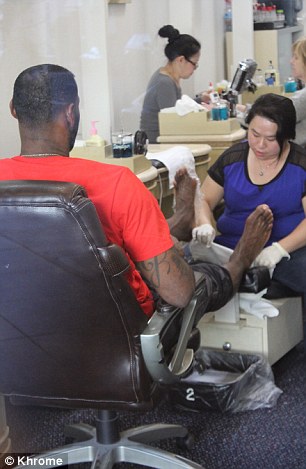 NBA star Lebron James stopped for a 'pedicure' in Beverly Hills ahead of his return to NBA action