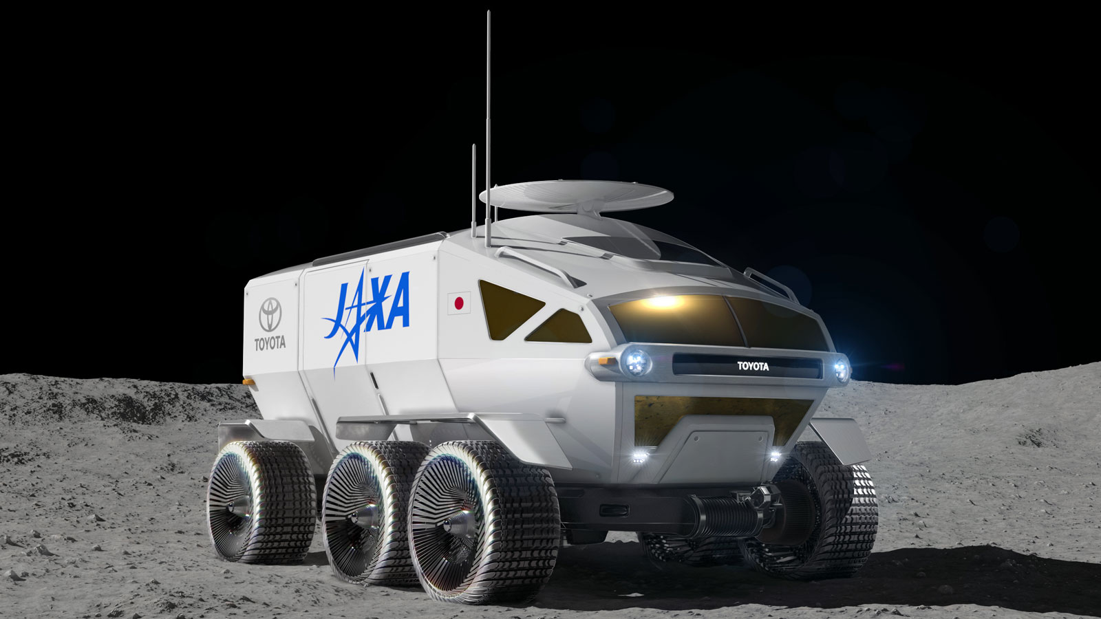 Toyota unveils a Baby Lunar Cruiser concept that astronauts could drive across the moon - complete with an augmented reality display, airless tyres, and joystick controllers