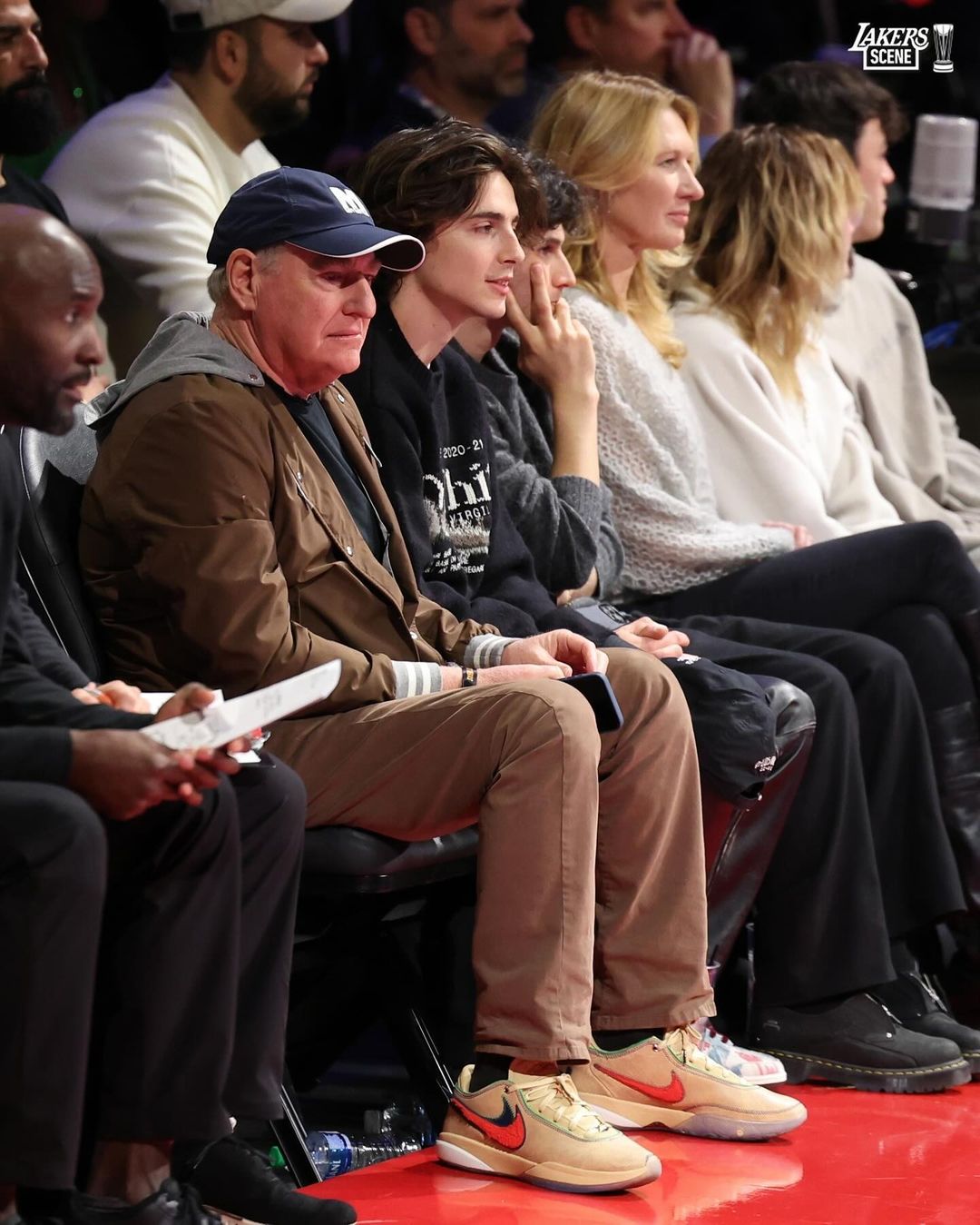 At the Las Vegas In-Season Tournament, Timothee Chalamet watches as the Lakers beat the Pacers